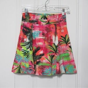 Dona Jo Colorful Tropical Print Skort Size Small
